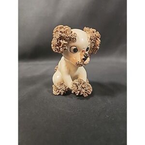 Lefton Spaghetti Poodle Dog w/ Fly Bug on Nose Figurine Anthropomorphic Vintage